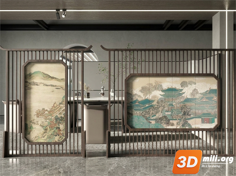 Folding screen Skp Files 